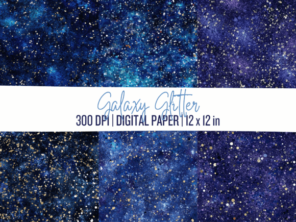 Download Blue and Gold Galaxy Glitter Paper Pack - Old Collection