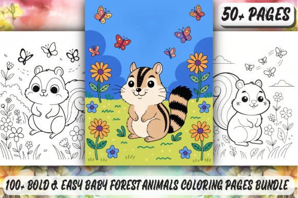 Download Bold &amp; Easy Baby Animals Coloring Pages - Old Collection